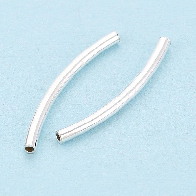 925 Sterling Silver Curved Tube Beads STER-N016-124S-1