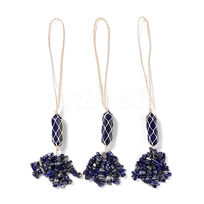 Natural Lapis Lazuli Reiki Healing Wall Hanging Pendant HJEW-C005-01G-1
