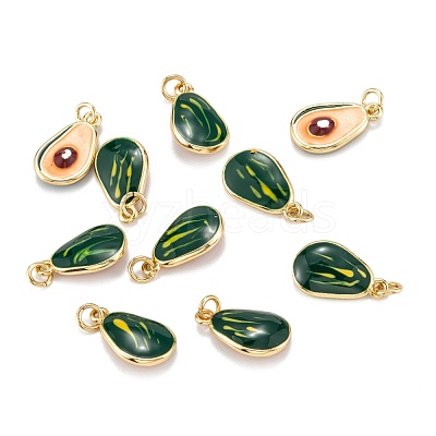 Brass Enamel Charms KK-A155-05G-1