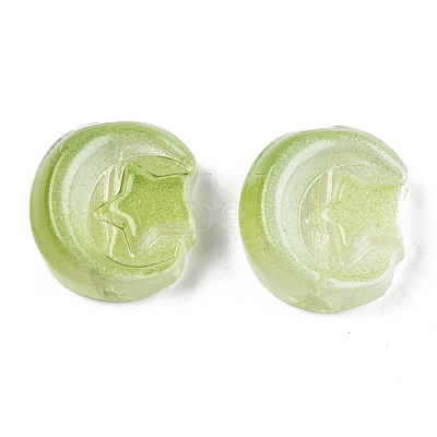 Transparent Spray Painted Glass Beads GLAA-N035-036-C03-1