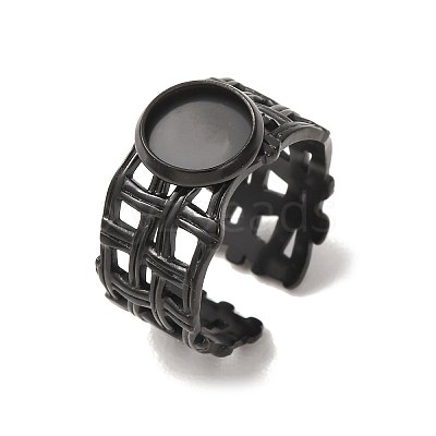 Woven Bezel 304 Stainless Steel Cuff Ring Components SA-CBAD8FA-01EB-01-1