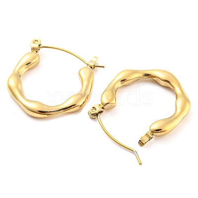 Wave Ring 304 Stainless Steel Hoop Earrings for Women EJEW-C067-11G-1