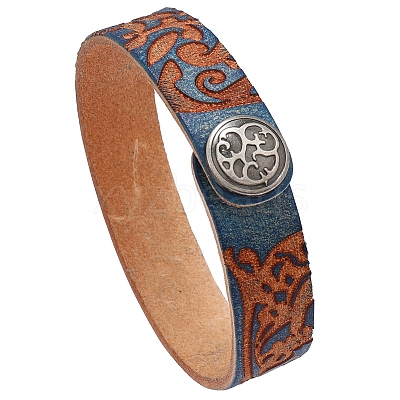 Branch Pattern Cowhide Cord Bracelets PW-WG87466-05-1