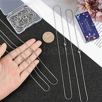 12Pcs 0.9MM 304 Stainless Steel Snake Chain Necklace Making STAS-SC0021-57P-1