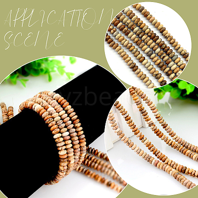200Pcs Natural Picture Jasper Beads G-PA0001-01-1