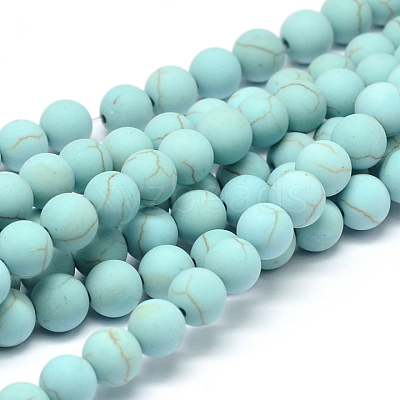 Synthetic Howlite Bead Strands X-G-P286-16-6mm-1-1