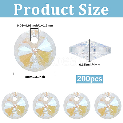 200Pcs Glass Charms RGLA-SP0001-03B-1