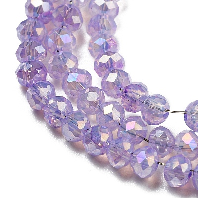 Transparent Baking Paint Glass Beads Strands DGLA-F002-02B-03-1