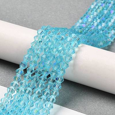 Transparent Electroplate Glass Beads Strands GLAA-F029-2mm-D20-1