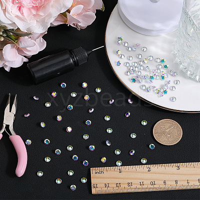 100Pcs Cubic Zirconia Pointed Back Cabochons ZIRC-BBC0002-39-1
