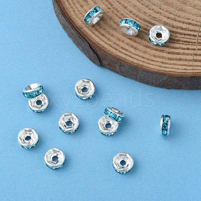 Brass Grade A Rhinestone Spacer Beads RB-A014-Z6mm-03S-1