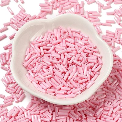 Baking Paint Glass Twist Bugle Beads SEED-C004-02M-1