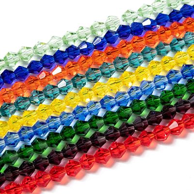 Faceted Bicone Glass Beads Strands EGLA-P017-4mm-M-1
