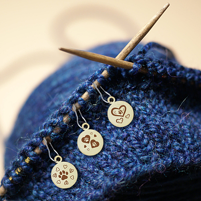 20Pcs 10 Style Round Wood Locking Stitch Markers TOOL-WH0057-001-1