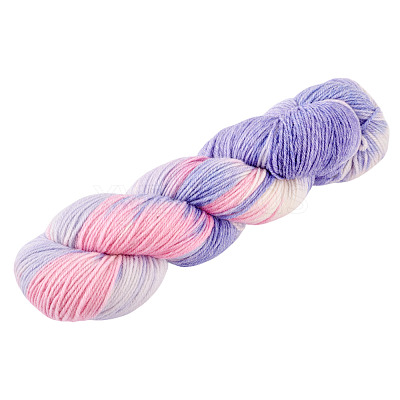 1 Skein 80% Wool 20% Acrylic Fiber Rainbow Segment Dyed Yarn OCOR-TA0003-02C-1