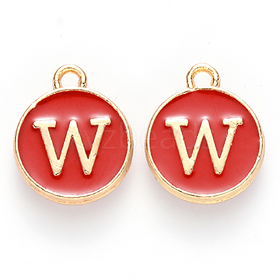 Golden Plated Alloy Enamel Charms ENAM-S118-03W-1