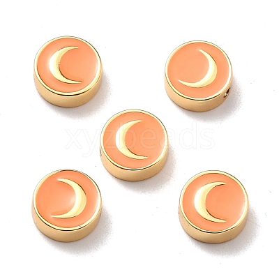 Brass Enamel Beads KK-D068-01G-RS-1
