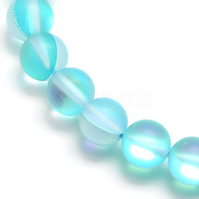 Synthetic Moonstone Beads Strands G-F142-6mm-03-1