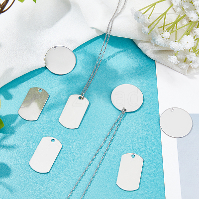 20Pcs 2 Style 304 Stainless Steel Pendants STAS-DC0002-70-1