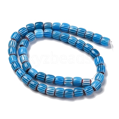 Handmade Lampwork Chevron Beads Strands X-LAMP-K041-01B-07-1