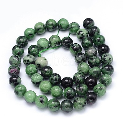 Round Natural Ruby in Zoisite Bead Strands X-G-F222-11-6mm-1