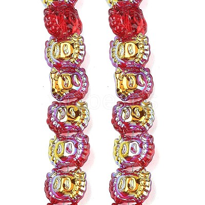 Electroplate Baking Paint Transparent Glass Beads Strands GL-CBA17FF-01A-1