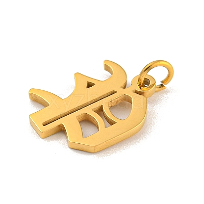 Ion Plating(IP) 304 Stainless Steel Charms STAS-I010-01G-P-1