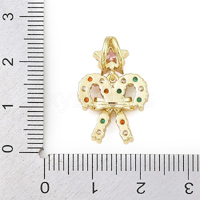 Christmas Brass Micro Pave Cubic Zirconia Pendants KK-H518-03B-G-1