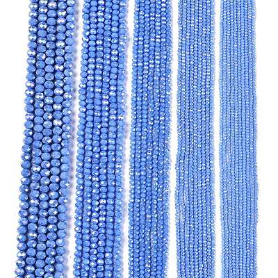 Electroplate Glass Beads Strands X-EGLA-A044-P6mm-B17-1