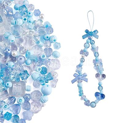 150 Pieces Random Rose Acrylic Beads Bear Pastel Spacer Beads Butterfly Loose Beads for Jewelry Keychain Phone Lanyard Making JX543F-1