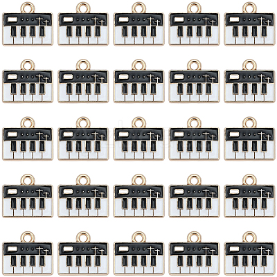 60Pcs Alloy Enamel Piano Charms FIND-SC0021-63-1