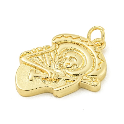 Halloween Theme Rack Plating Brass Pendants KK-Z067-18G-04-1