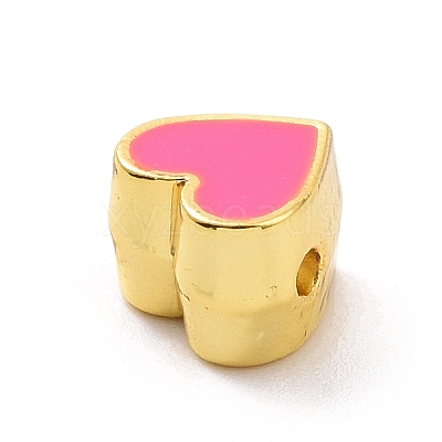 Eco-friendly Rack Plating Brass Enamel Beads KK-F843-30G-04-1