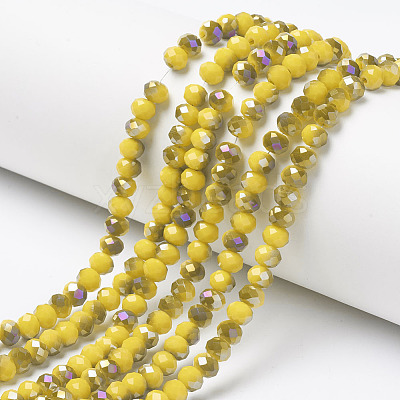 Electroplate Opaque Glass Beads Strands LS-EGLA-A034-P4mm-F11-1