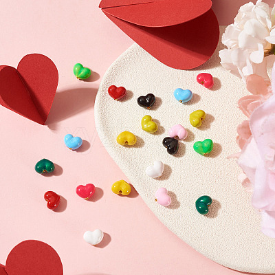 20Pcs 10 Colors Brass Enamel Beads KK-TA0008-47-1