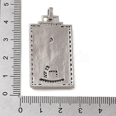 Brass Micro Pave Cubic Zirconia Pendants with Enamel KK-H458-01P-03-1