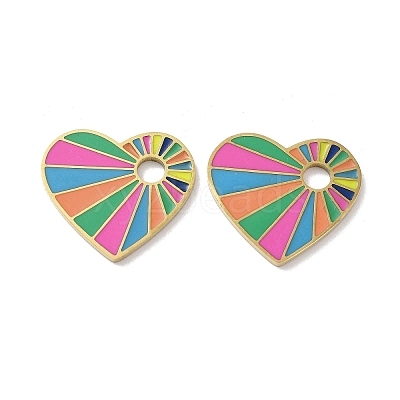 Ion Plating(IP) 304 Stainless Steel Enamel Pendants STAS-P339-17G-02-1