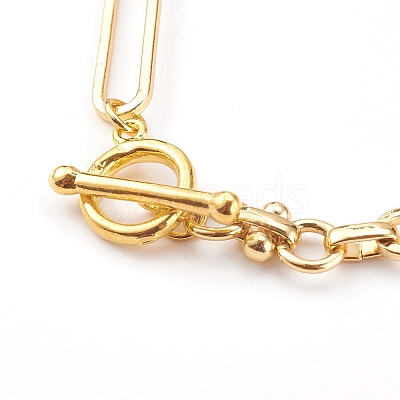 Brass Link Chain Bracelets X-BJEW-JB06016-1