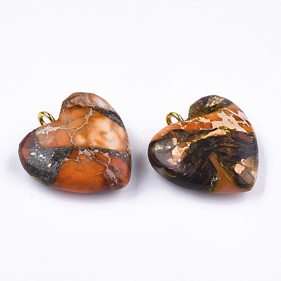 Assembled Bronzite and Imperial Jasper Pendants X-G-T111-04F-1