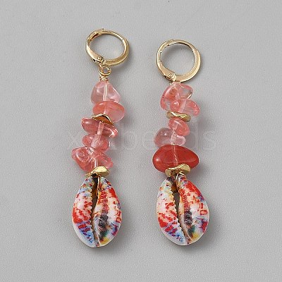 Alloy Shell Shape Leverback Earrings EJEW-WH0004-194C-1