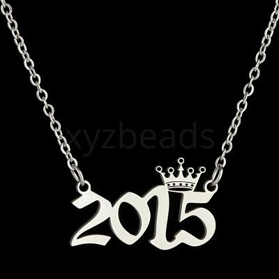 Crown Birth Year 201 Stainless Steel Pendant Necklaces for Women FS-WG4E8F2-76-1