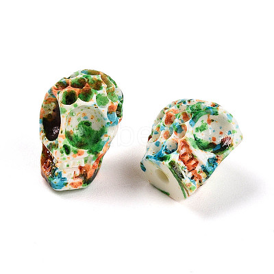 Spray Painted Resin Beads Strands RESI-N041-01C-1