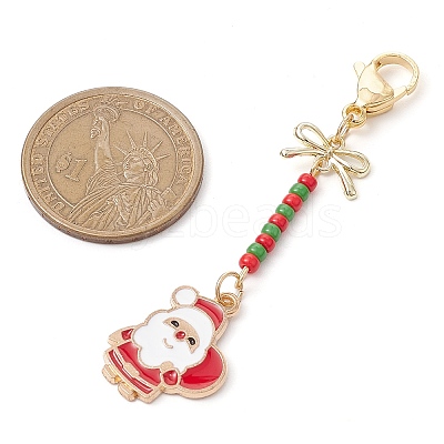 9Pcs 9 Styles Christmas Alloy Enamel Pendant Decoration HJEW-JM02326-1