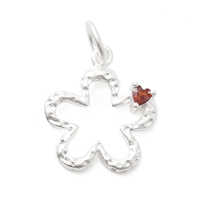 925 Sterling Silver Pave Orange Red Cubic Zirconia Pendants STER-A048-11MS-1