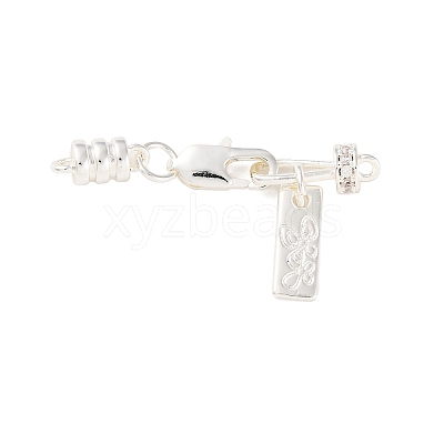 Brass Micro Pave Clear Cubic Zirconia Lobster Claw Clasp KK-C076-07S-1