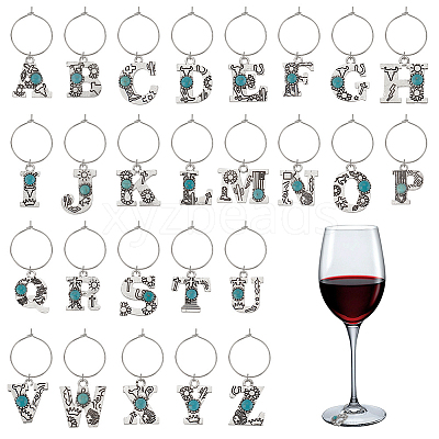 Brass Wine Glass Charms AJEW-GA00015-1