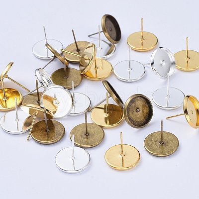 Brass Ear Studs Settings IFIN-YW0001-15-1