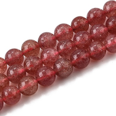 Natural Strawberry Quartz Beads Strands G-L621-B09-6mm-1