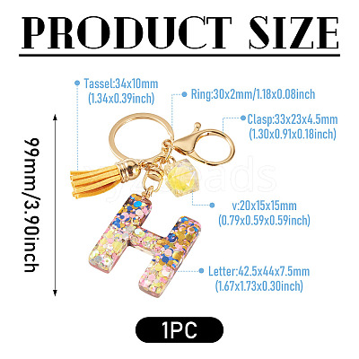 Alloy Resin Polygon Keychains KEYC-TADJ0002-03G-H-1