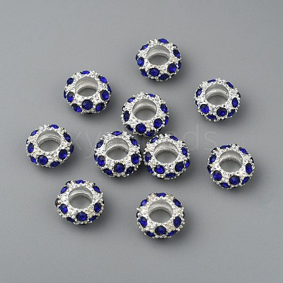 Alloy Montana Rhinestone European Beads X-CPDL-H999-17-1
